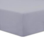 Vision - drap housse 200 x 200 cm - 100% coton - gris - bonnet de 30cm - doux et agr�able - oekotex