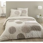 Vision parure de couette adle - 100% coton - 1 housse de couette 220 x 240 cm + 2 taies doreiller 65 ...