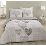 Vision parure de couette alice - 100% coton - 1 housse de couette 200 x 200 cm + 2 taies doreiller 65 ...