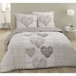 Vision parure de couette alice - 100% coton - 1 housse de couette 220 x 240 cm + 2 taies doreiller 65 ...