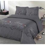 Vision parure de couette love - 100% coton - 1 housse de couette 240 x 260 cm + 2 taies doreiller 65 ... Vision parure de couette love - 100% coton - 1 housse de couette 240 x 260 cm + 2 taies doreiller 65 ...