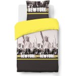 Vision parure de couette new york - 100% coton - 1 housse de couette 140 x 200 cm + 1 taie doreiller ...