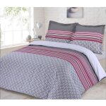 Vision parure de couette tracy 100% coton - 1 housse de couette 200x200 cm + 2 taies doreillers 65x65 ...