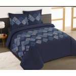 Vision - parure de lit nora - 100% coton - housse de couette 240 x 220 cm + 2 taies doreiller 65x65cm ...