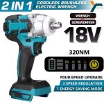 Visseuse a choc 4000mah cl  chocs lectrique sans fil 2 en 1 520n. m corps de tournevis douille 1 / ...