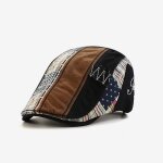Vitata lot de 2 casquettes homme - casquette plate et béret à motif style anglais et décontracté Vitata lot de 2 casquettes homme - casquette plate et béret à motif style anglais et décontracté