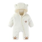 Vitata barboteuse bb ? combinaison chaude  capuche ours ? pyjama doux et pais ? tenue d?hiver confortable ...