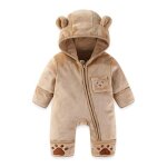 Vitata barboteuse bb ? combinaison chaude  capuche ours ? pyjama doux et pais ? tenue d?hiver confortable ...