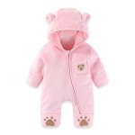 Vitata barboteuse bb ? combinaison chaude  capuche ours ? pyjama doux et pais ? tenue d?hiver confortable ...
