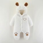 Vitata barboteuse bb ? grenouillre polaire ? hiver chaud avec capuche oreilles ?blanc