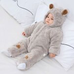 Vitata barboteuse bb ? grenouillre polaire ? hiver chaud avec capuche oreilles ?gris