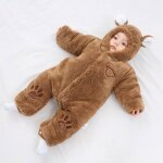 Vitata barboteuse bb ? grenouillre polaire ? hiver chaud avec capuche oreilles ?marron