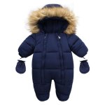 Vitata barboteuse bb hiver combinaison douillette en duvet avec capuche et gants vtements confortables ...