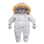 Vitata barboteuse bb hiver combinaison douillette en duvet avec capuche et gants vtements confortables ...