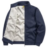 Vitata blouson homme automne hiver ? veste zippée chaude à col montant - bleu Vitata blouson homme automne hiver ? veste zippée chaude à col montant - bleu