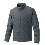 Vitata blouson homme hiver automne - veste matelassée col montant zippée - chaude ajustée gris Vitata blouson homme hiver automne - veste matelassée col montant zippée - chaude ajustée gris