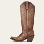 Vitata bottes cowboy femme  talon haut bottines western en cuir synthtiqueconfort et style - marron ...