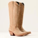 Vitata bottes cowboy femme  talon haut bottines western en cuir synthtiqueconfort et style - marron ...