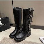 Vitata bottes femme ? style punk  multiples boucles ? look vintage tendance ? noir