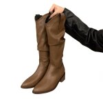 Vitata bottes femme style western mi - mollet - bout pointu talon large vintage - mode polyvalentes - ... Vitata bottes femme style western mi - mollet - bout pointu talon large vintage - mode polyvalentes - ...