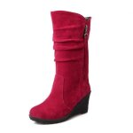 Vitata bottes femme  tige mi - haute ? semelle paisse antidrapante ? bottes chaudes en daim hiver ...