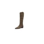 Vitata bottes hautes femme en daim ? bout pointu ? talon bas pais ? beige