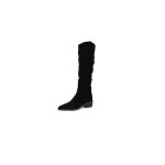 Vitata bottes hautes femme en daim ? bout pointu ? talon bas pais ? noir
