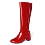 Vitata bottes hautes femme ? finition vernie ? talon pais moyen ? rouge