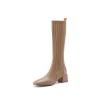 Vitata bottes hautes femme style chaussettes ? bout carr ? talon pais 5 cm ? tige lastique galbante ...