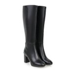 Vitata bottes hautes femme ? talon pais ? bout rond lgant ? bottes longues d?hiver ? noir