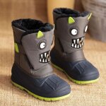 Vitata bottes de neige enfant hiver - chaudes antidrapantes et doubles en peluche - gris