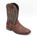 Vitata bottes western homme ? style amricain rtro ? bout carr talon bas ? enfilage facile ? marron ...