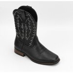 Vitata bottes western homme ? style amricain rtro ? bout carr talon bas ? enfilage facile ? noir
