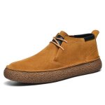 Vitata bottines décontractées pour homme en daim ? mi - hautes style vintage ? marron à lacets Vitata bottines décontractées pour homme en daim ? mi - hautes style vintage ? marron à lacets