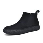 Vitata bottines dcontractes pour homme en daim ? mi - hautes style vintage ? noir  enfiler
