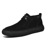 Vitata bottines dcontractes pour homme en daim ? mi - hautes style vintage ? noir  lacets