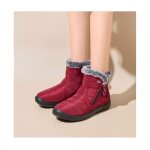 Vitata bottines femme antidrapantes  semelle souple - confort et chaleur pour lhiver - rouge