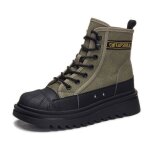 Vitata bottines femme ? bottes style martin rtro  semelle paisse ? couleur vert
