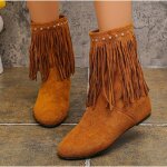 Vitata bottines femme - clous brillants - glands Élégants - daim - talon carré - bout rond - grande pointure ... Vitata bottines femme - clous brillants - glands Élégants - daim - talon carré - bout rond - grande pointure ...