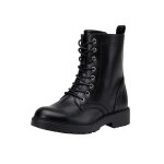 Vitata bottines femme ? style rtro militaire ? design  lacets ? antidrapantes et rsistantes ? noir ...