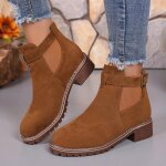 Vitata bottines femme ? bottines  talon carr en daim textur - bride  boucle lgante - confortables ...
