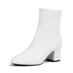 Vitata bottines femme vernies ? finition brillante ? bout carr ? talon pais ? style lgant et polyvalent ...