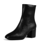 Vitata bottines femme vernies ? finition brillante ? bout carr ? talon pais ? style lgant et polyvalent ...