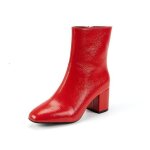 Vitata bottines femme vernies ? finition brillante ? bout carr ? talon pais ? style lgant et polyvalent ...