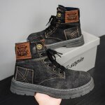 Vitata bottines homme?chaussures en jean style workwear?baskets montantes avec semelle paisse?confort ...