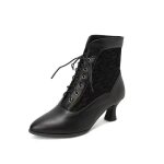 Vitata bottines mi - hautes à lacets pour femme - talons hauts brodés de dentelle - tendance et polyvalentes ... Vitata bottines mi - hautes à lacets pour femme - talons hauts brodés de dentelle - tendance et polyvalentes ...