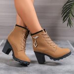Vitata bottines  talons femme ? design  lacets ? semelle paisse antidrapante et rsistante ? style ...