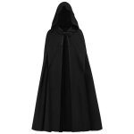 Vitata cape médiévale - cape de sorcière noire costume cosplay renaissance - idéal pour halloween et ... Vitata cape médiévale - cape de sorcière noire costume cosplay renaissance - idéal pour halloween et ...