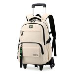 Vitata cartable  roulettes 6 roues ? sac cole amovible grande capacit ? lve primaire collge - beige ...