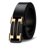 Vitata ceinture en cuir pour homme haut de gamme avec boucle automatique et boucle sans dent - or